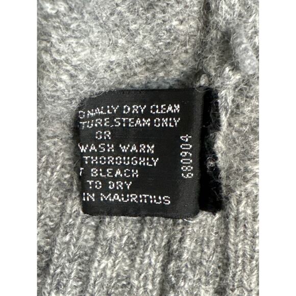 Vintage Gray Grey Wool Crew Neck Sweater Cable Knit Womens Medium - Picture 6 of 6